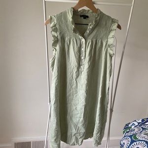 J Crew Womens Garden Dress in soft gauze large light green